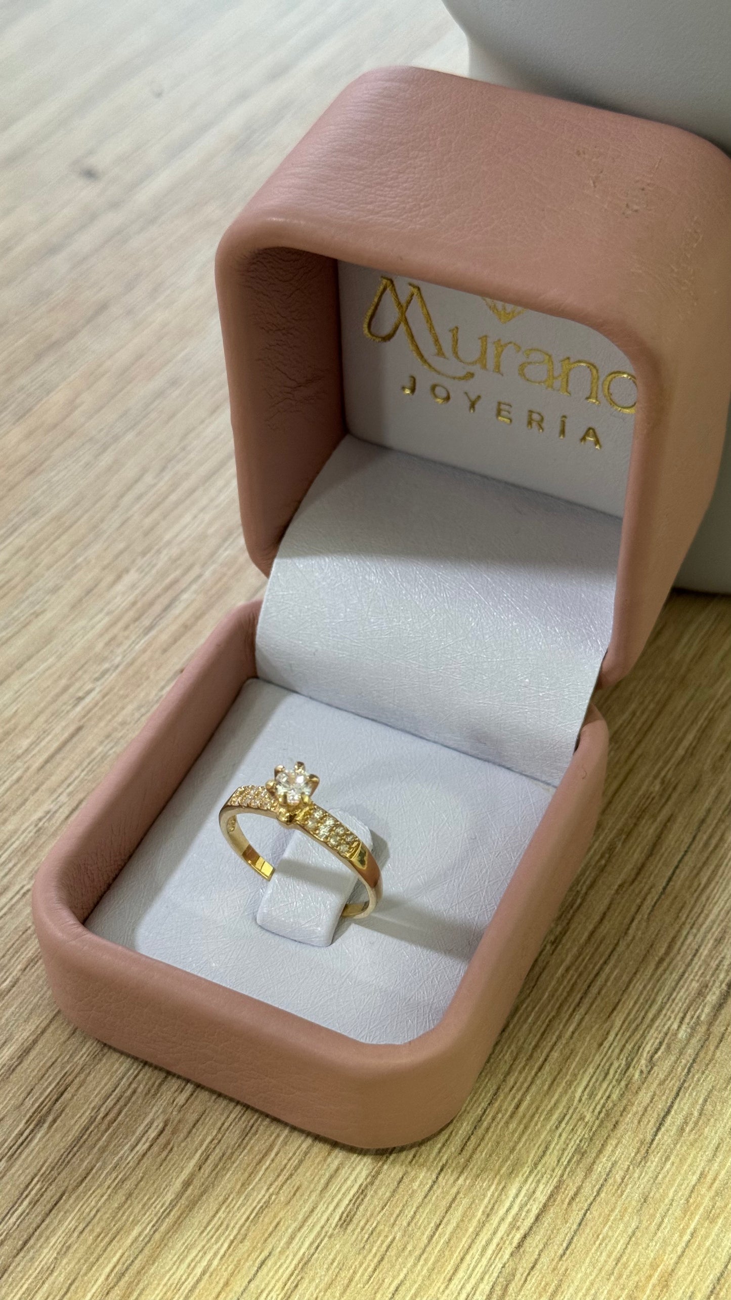 Anillo Solitario Princess 2 Bandas Circones