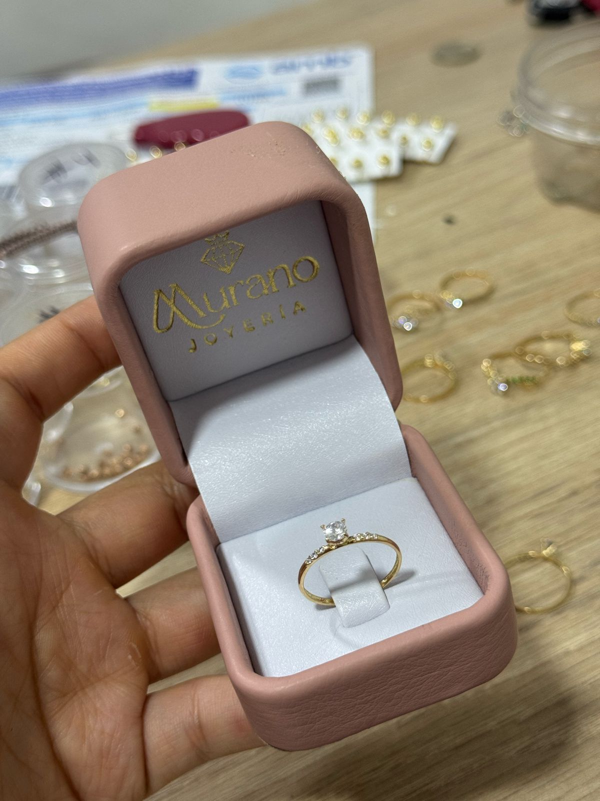 Anillo Solitario Princess Verde