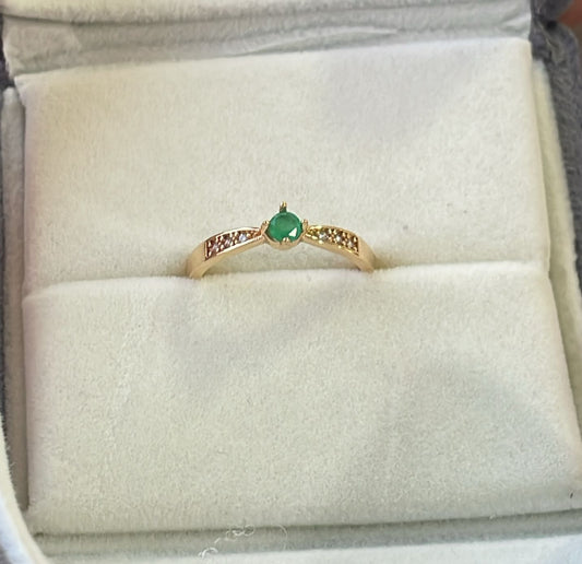 Anillo Solitario Esmeralda Circones