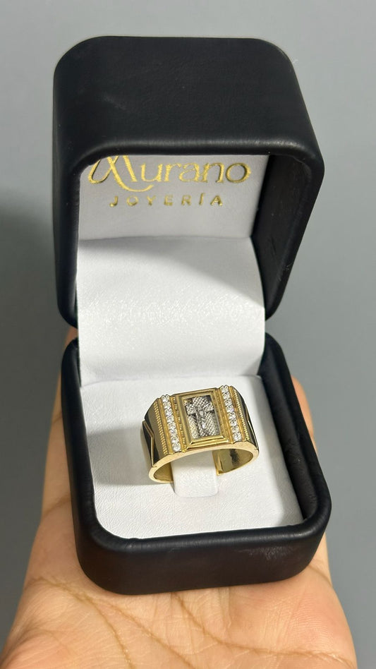 ANILLO CRISTO CUADRADO