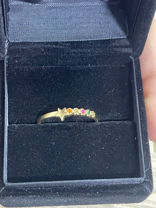 ANILLO ESTRELLA CIRCONES COLORES
