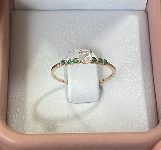 Anillo Solitario Princess Verde